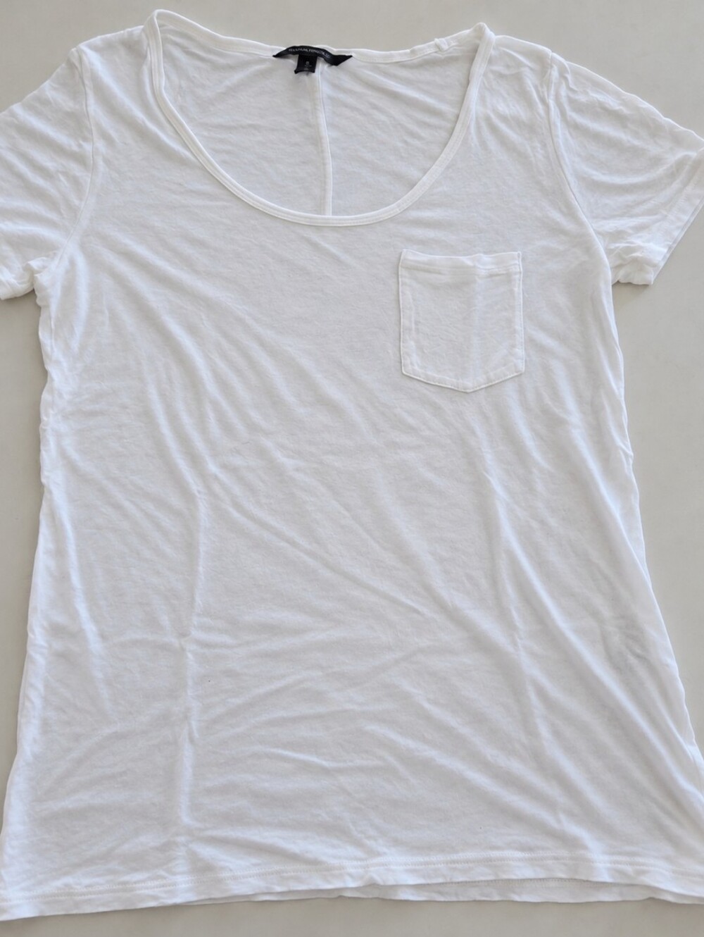Banana Republic White Scoop Neck Pocket Tee